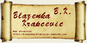 Blaženka Krapčević vizit kartica